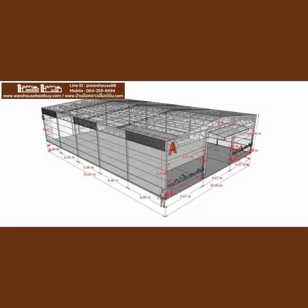 รับสร้างโกดัง โครงการใหม่ P275 หน้างาน อ.ตาคลี นครสวรรค์ ขนาด 20×30×6 m. ทุกขั้นตอนตั้งแต่เริ่มต้น ราคาไม่รวมงานพื้นและเสาเข็ม ฿1,566,897 / หลัง